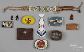 Appraisal: Assorted contemporary Native American items to include two dream catchers