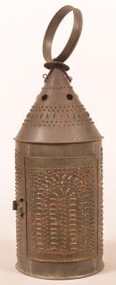 Appraisal: PA th Century Punched Tin Candle Lantern Pennsylvania th Century