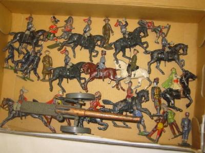 Appraisal: Twenty one Britains soldier and other metal figures and a