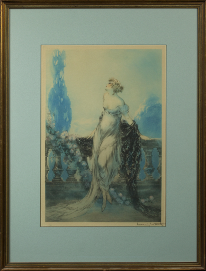 Appraisal: Louis Icart French - Werther hand-colored drypoint and aquatint sight