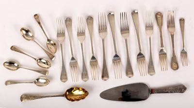 Appraisal: A quantity of silver flatware Georgian and later including forks