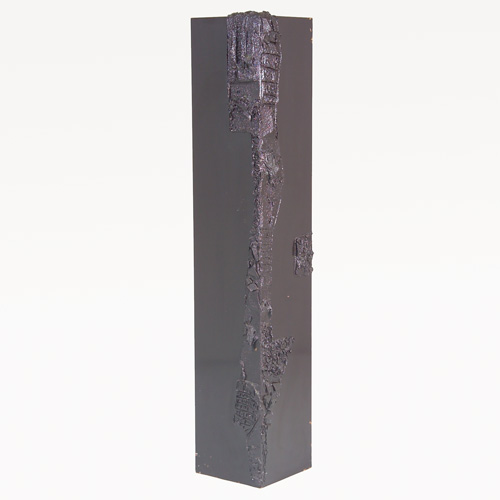 Appraisal: PAUL EVANS Lacquered and Sculpted Bronze pedestal with dark brown