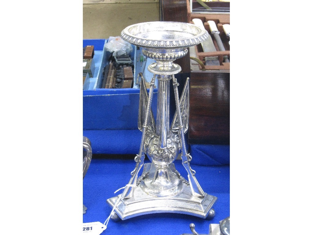 Appraisal: Victorian silver plated presentation centrepiece -From the members of 'D'