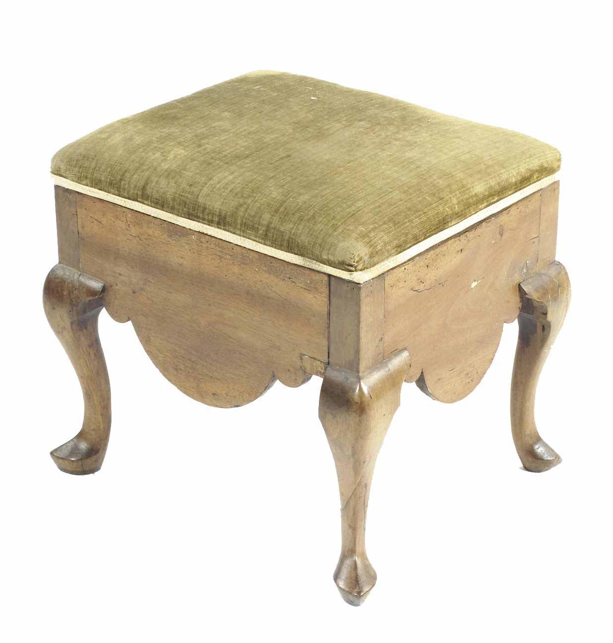 Appraisal: A walnut commode stool