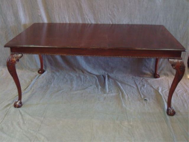 Appraisal: Chippendale Style Mahogany Dining Table Chairs Table as is Raised