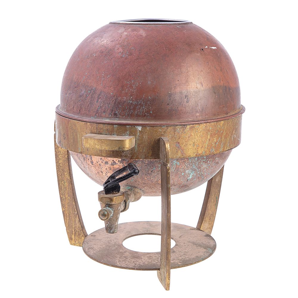 Appraisal: Sterno Ware Copper Brass Hot Water Urn Circa s spherical