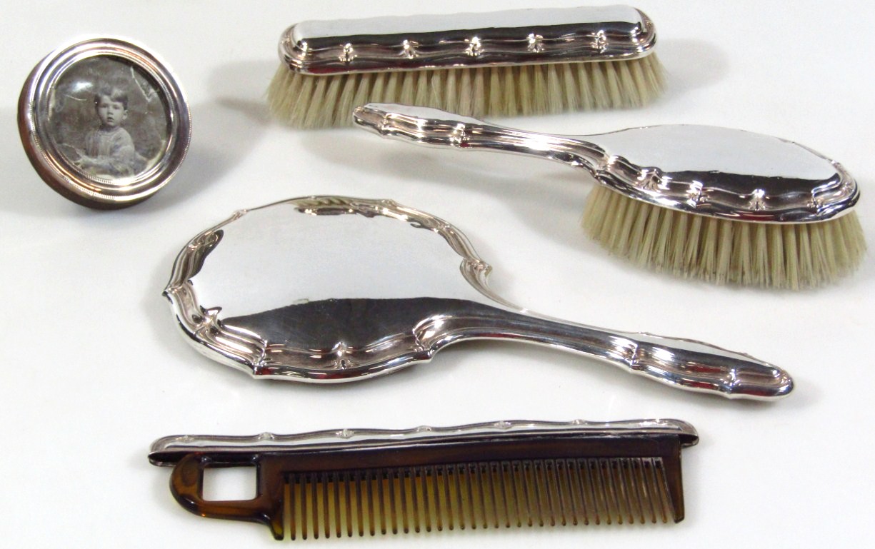 Appraisal: Various silver to include a part dressing table set comprising