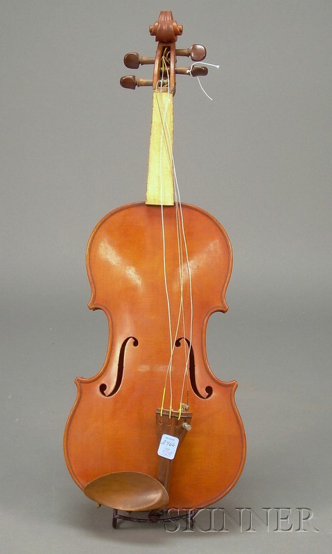 Appraisal: German Violin c labeled JOHANN EVANGELIST BADER MITTENWALD BAYERN BADGASSE