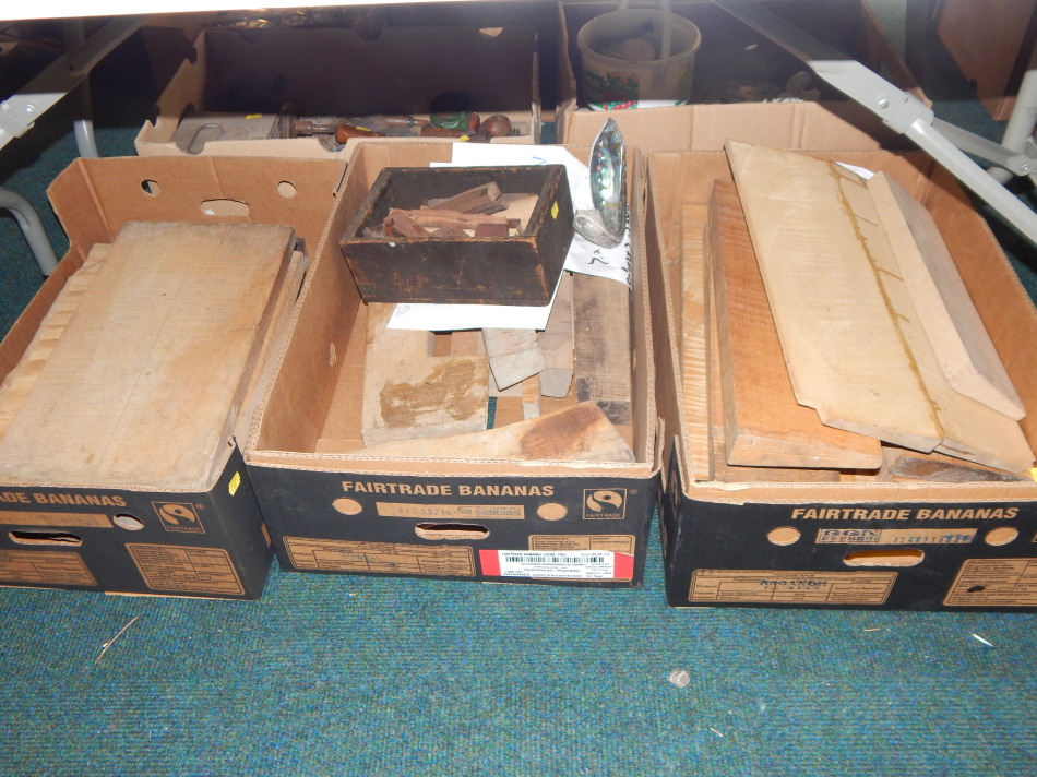 Appraisal: Three boxes of hack sawn timber off cuts used for