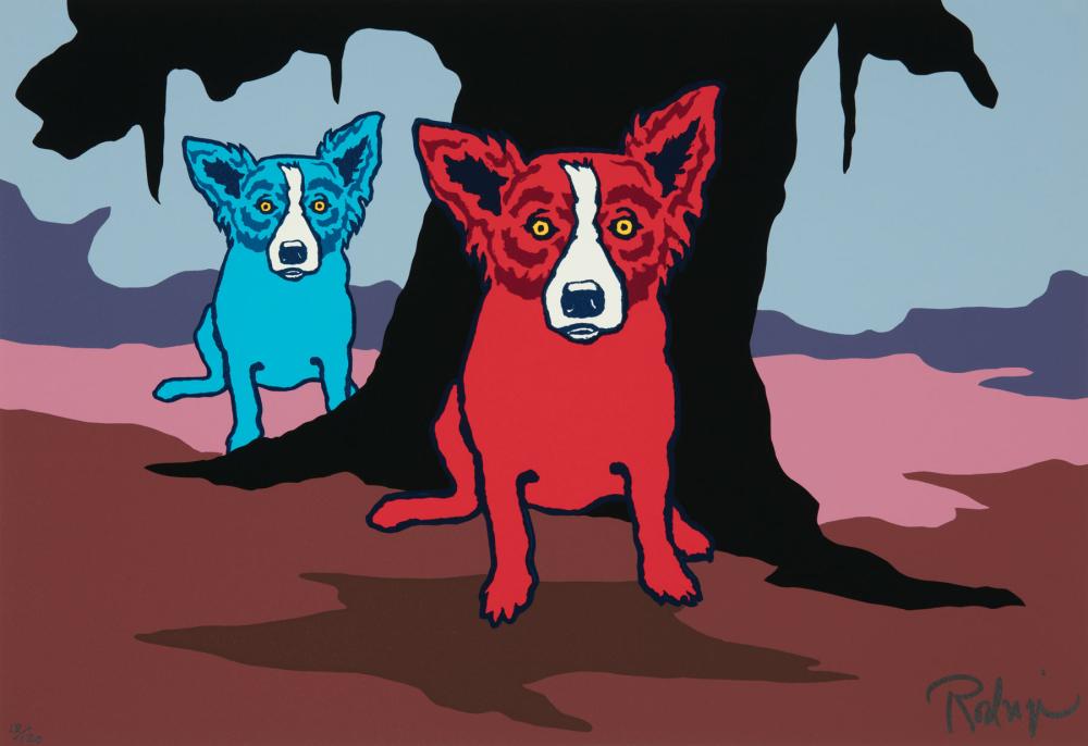 Appraisal: George Rodrigue American Louisiana - Don't Like Bein' Blue silkscreen