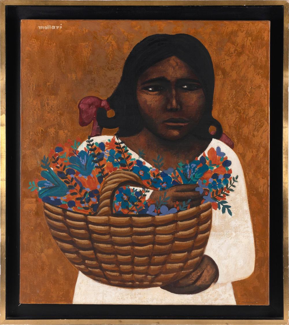 Appraisal: MARIO MIGUEL MOLLARI ARGENTINA - GIRL CARRYING A BASKET OF