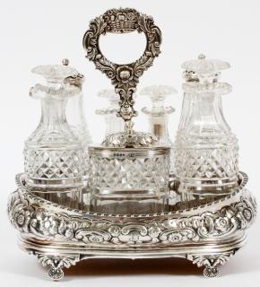 Appraisal: WILLIAM BATEMAN GEORGE III STERLING CRUET SET WILLIAM BATEMAN GEORGE