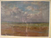 Appraisal: An unsigned oil on canvas 'The Seashore and Clouds' Attributed