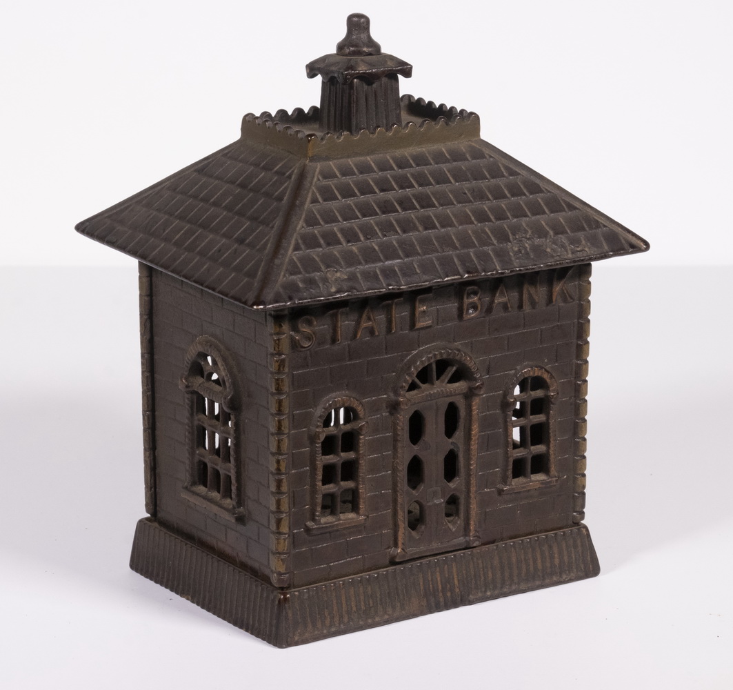 Appraisal: KENTON CAST IRON STATE STILL BANK Circa Iron Architectural Bank