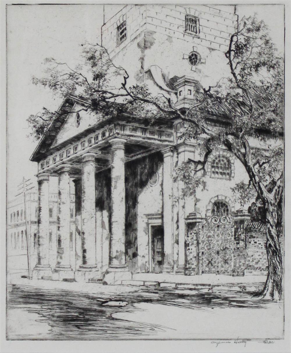 Appraisal: ALFRED HEBER HUTTY AMERICAN - OLD ST MICHAEL'S CHARLESTON Etching