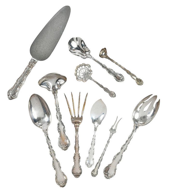 Appraisal: Strasbourg Sterling Serving Pieces Pieces American th century including four