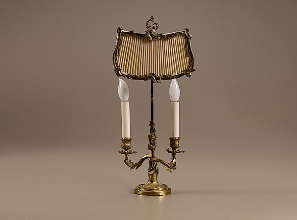 Appraisal: LOUIS XV-STYLE GILDED METAL BOUDOIR LAMP French early th century