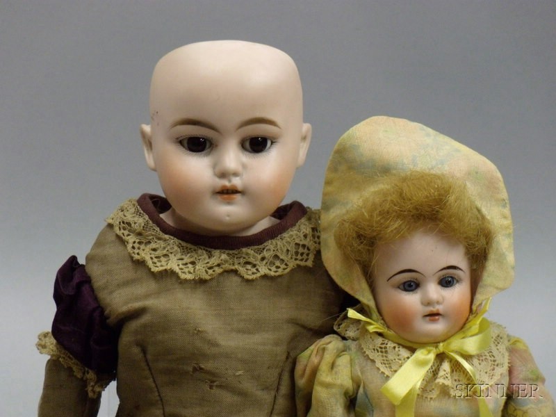 Appraisal: Two German Shoulder Head Dolls late th early th century