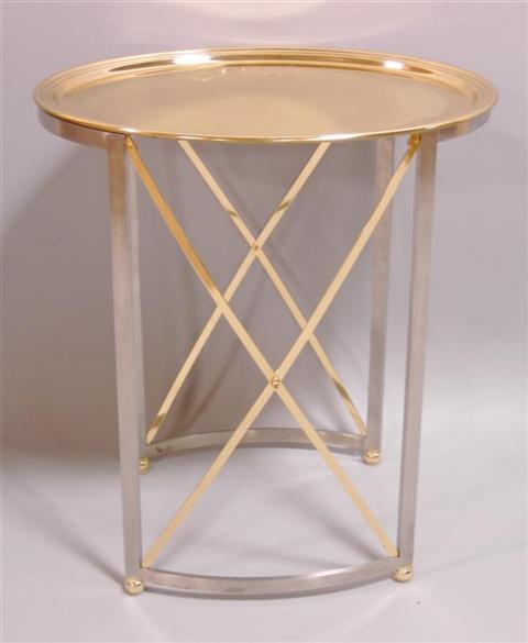 Appraisal: MINTON CORLEY OVAL TRAY TABLE The circular tray with brass