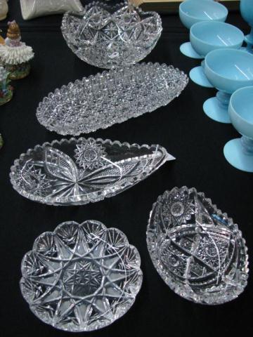 Appraisal: Group of Antique Cut Glass including an '' bowl oval