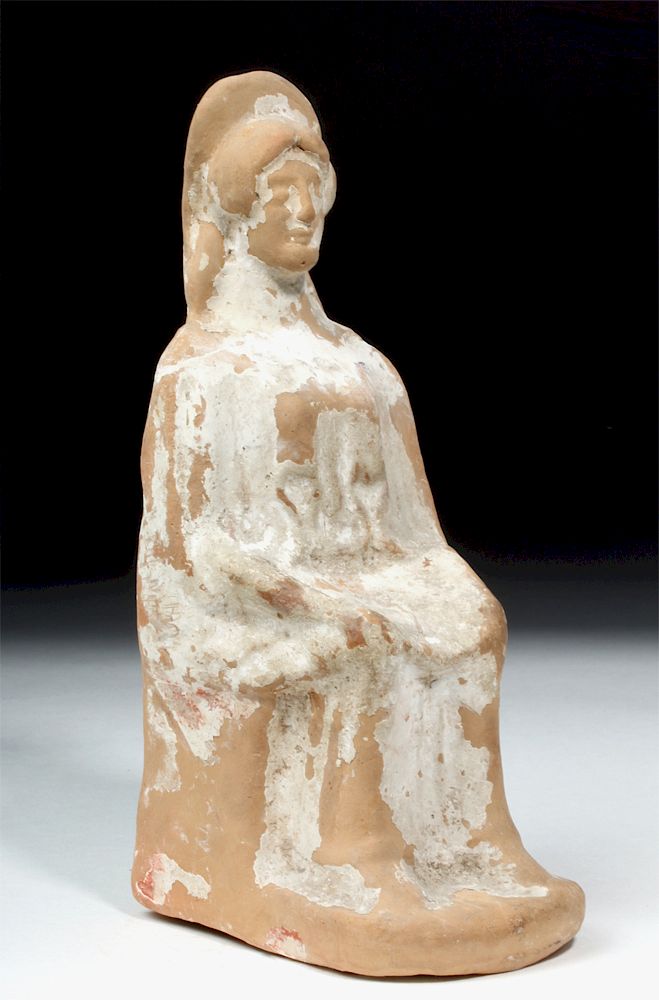 Appraisal: Elegant Greek Pottery Seated Goddess - Cybele Originally Listed At