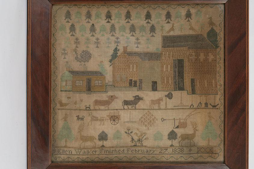 Appraisal: A VICTORIAN NEEDLEWORK SAMPLER by Ellen Walker finished February th