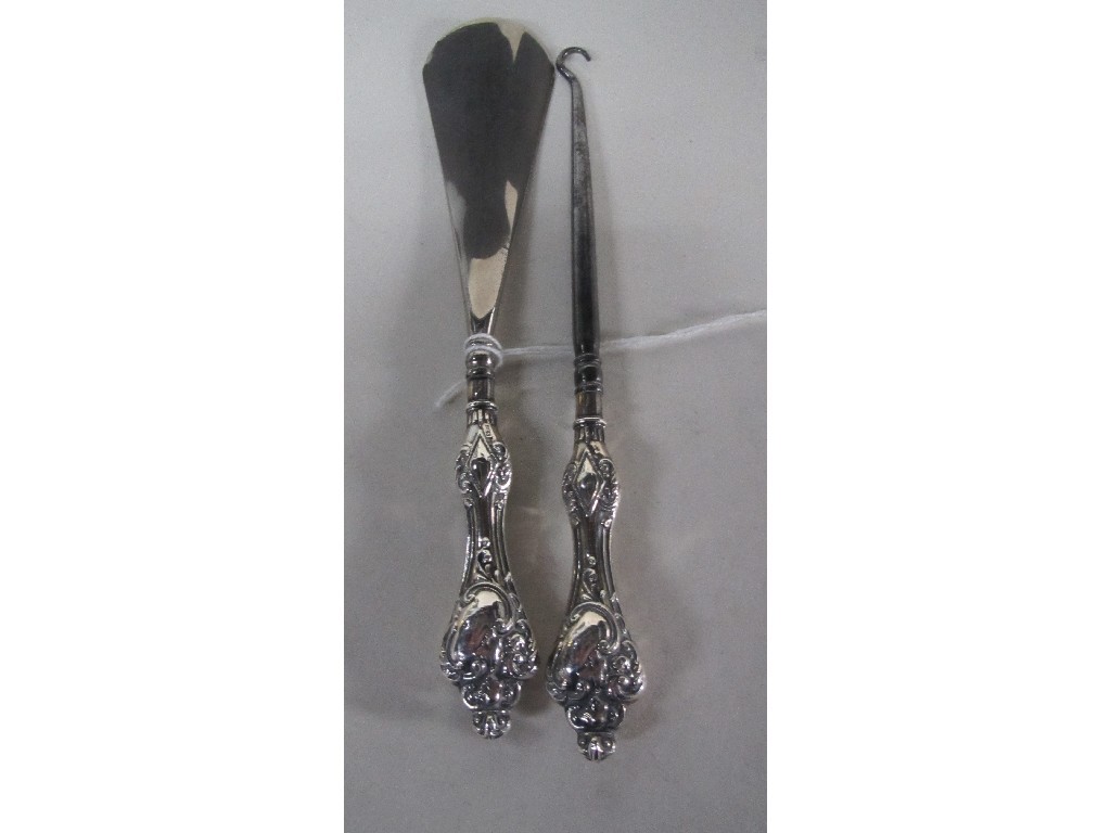 Appraisal: Shoehorn and button hook set