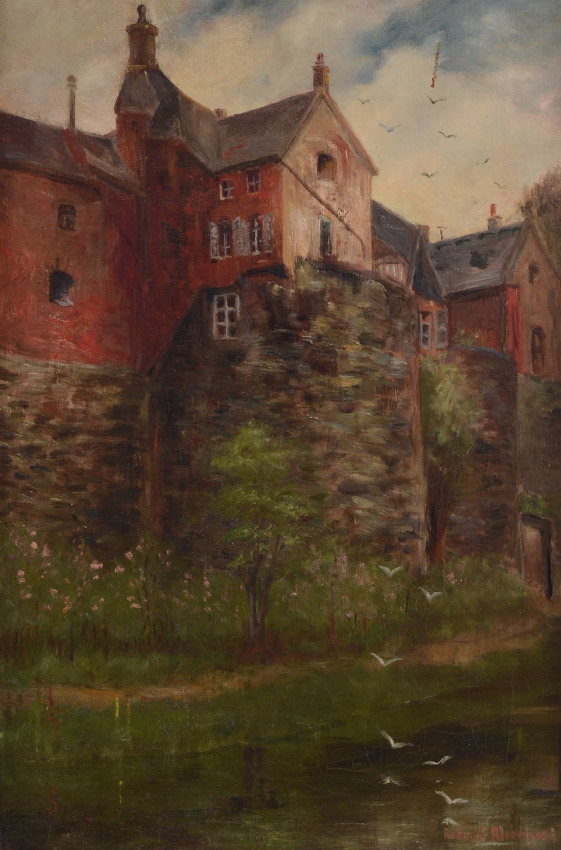 Appraisal: BLOODGOOD Robert American th Century ''House on the Wall'' Oil