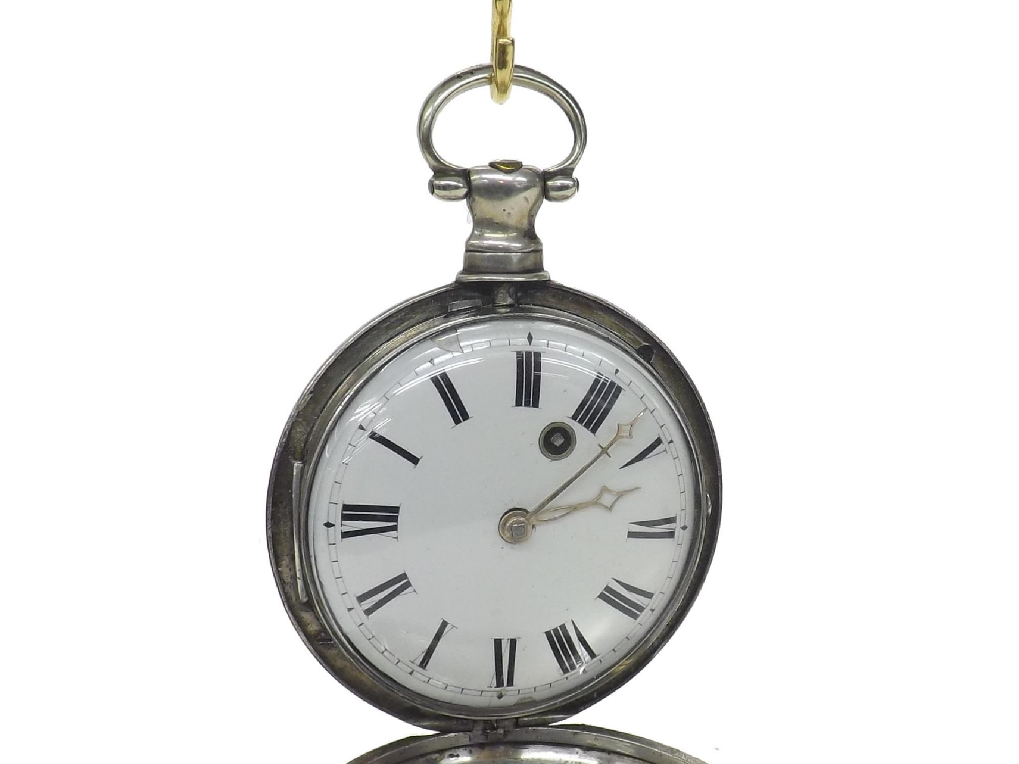 Appraisal: Early th century silver fusee verge hunter pocket watch Birmingham