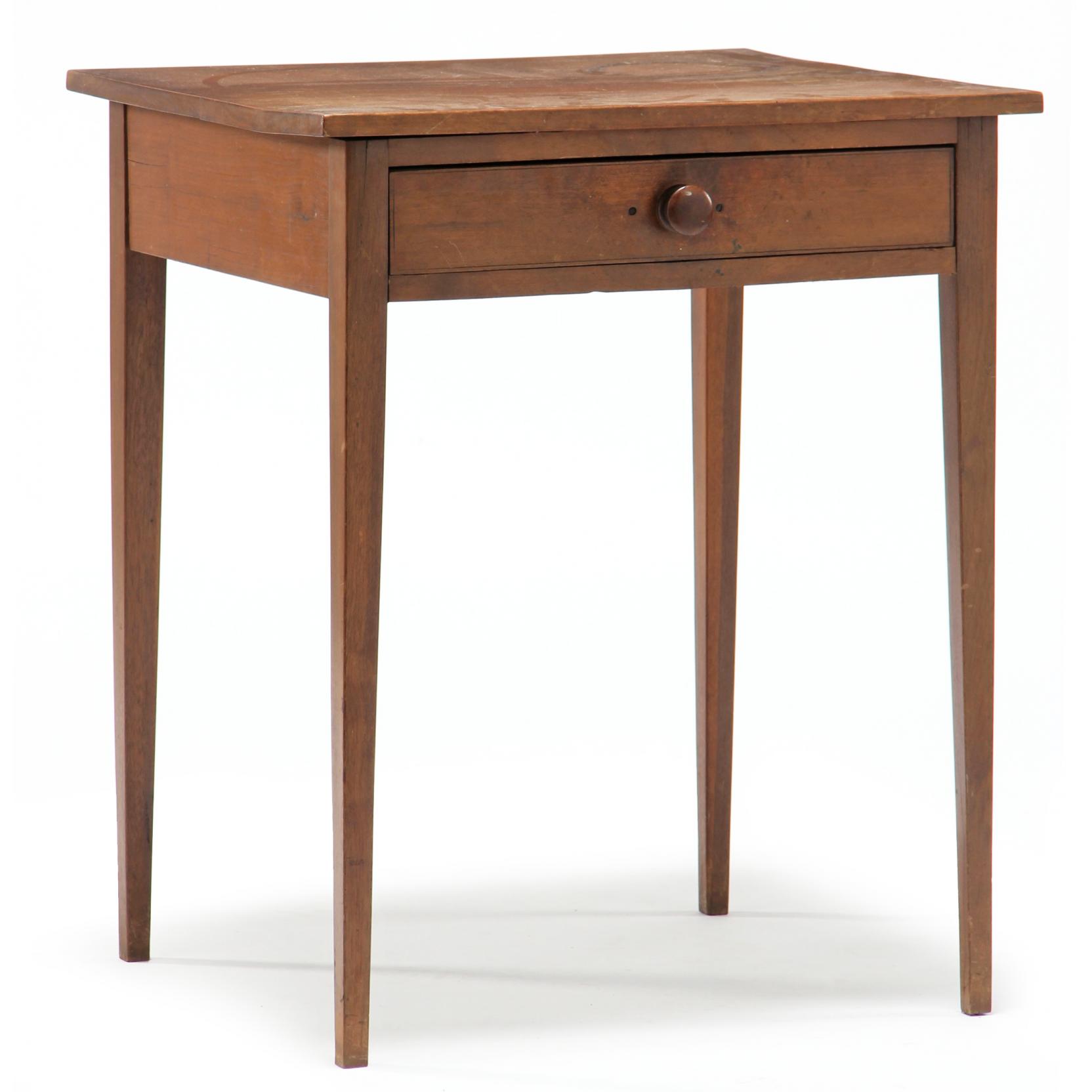 Appraisal: Eastern North Carolina Hepplewhite One Drawer Side Table circa walnut