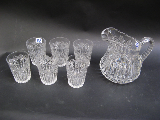 Appraisal: LIBBY AMERICAN BRILLIANT CUT GLASS DRINK SET pieces Includes the