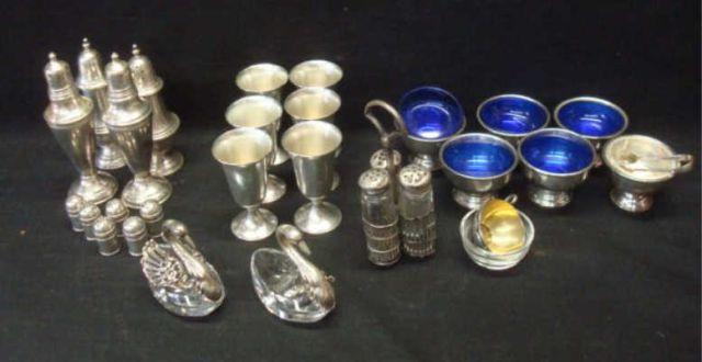 Appraisal: Sterling Lot of Assorted including salts peppers condiments etc From