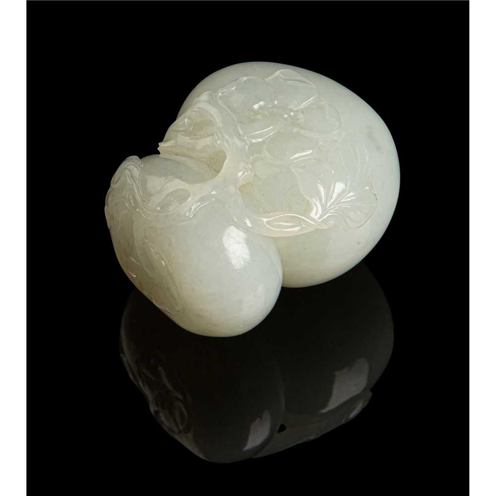 Appraisal: WHITE JADE 'PERSIMMON' PENDANT QING DYNASTY TH CENTURY delicately carved