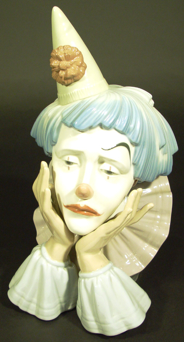 Appraisal: Lladro porcelain clown bust 'Jester' printed factory mark to the