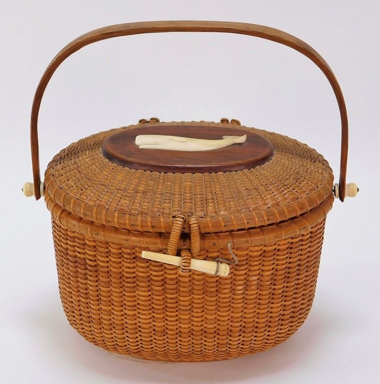 Appraisal: Mike Kane Nantucket Lightship Basket Purse Nantucket Massachusetts Dated Lightship