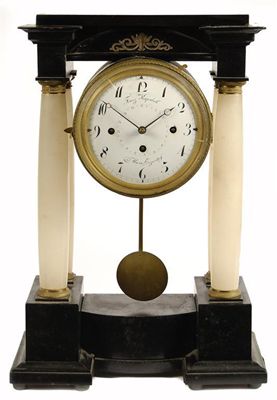 Appraisal: A th century Austrian grand sonnerie mantel clock with a