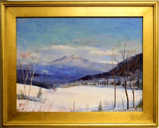 Appraisal: Edward Bowker American th C oil on masonite landscape titled