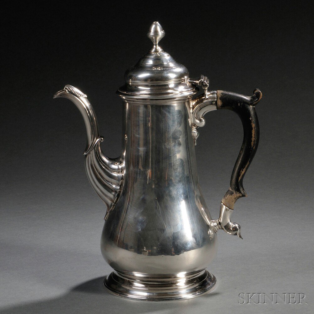 Appraisal: George II-style Sterling Silver Coffeepot bearing marks for London -