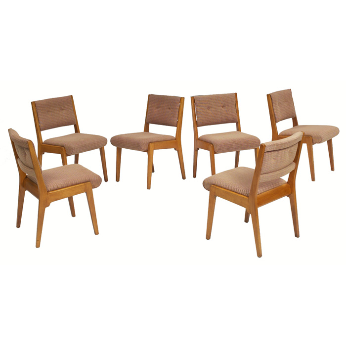 Appraisal: Jens Risom dining chairs six by Jens Risom Design Inc