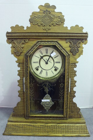 Appraisal: Oak Kitchen ClockBy Ingraham high Running condition not guaranteed