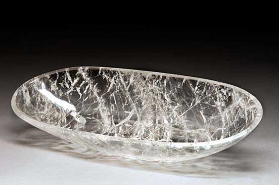 Appraisal: ROCK CRYSTAL BOWL Brazil Hand carved from a single giant