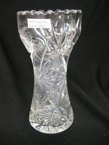 Appraisal: Brilliant Period Cut Glass Vase pinwheel decor corset shape