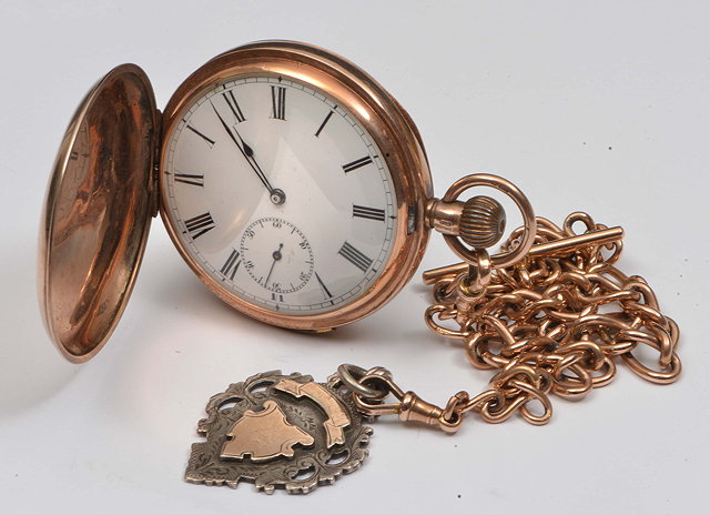 Appraisal: A ct GOLD HUNTER QUARTER REPEATER POCKET WATCH a ct