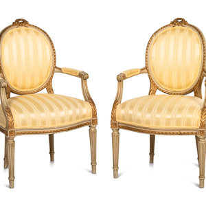 Appraisal: A Pair of Louis XVI Style Parcel Gilt and White