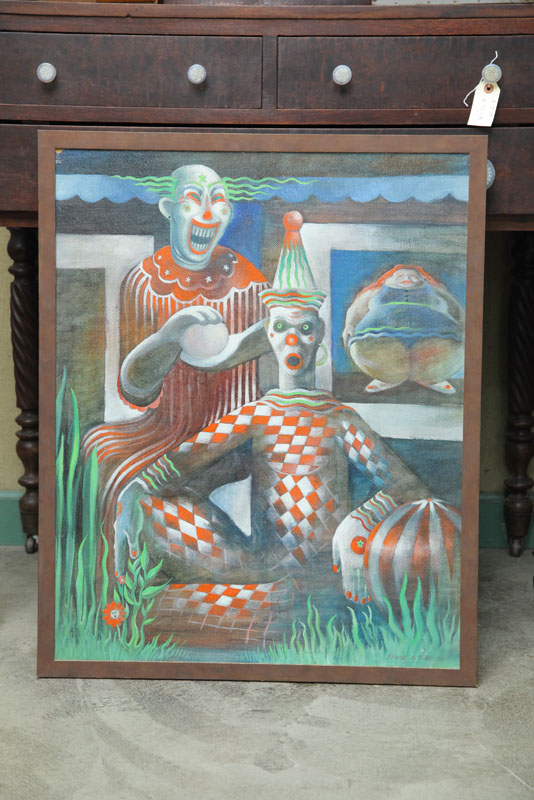 Appraisal: CIRCUS CLOWN PAINTING BY FRANK ANDERSON TRAPP - Surreal polychrome