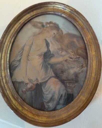 Appraisal: Manner of Angelica Kauffman Hebe and the Eagle oval watercolour