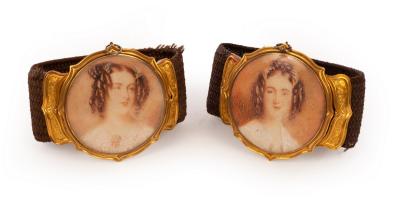 Appraisal: Alfred Edward Chalon Portrait Miniatures of Louisa H Jenkinson and