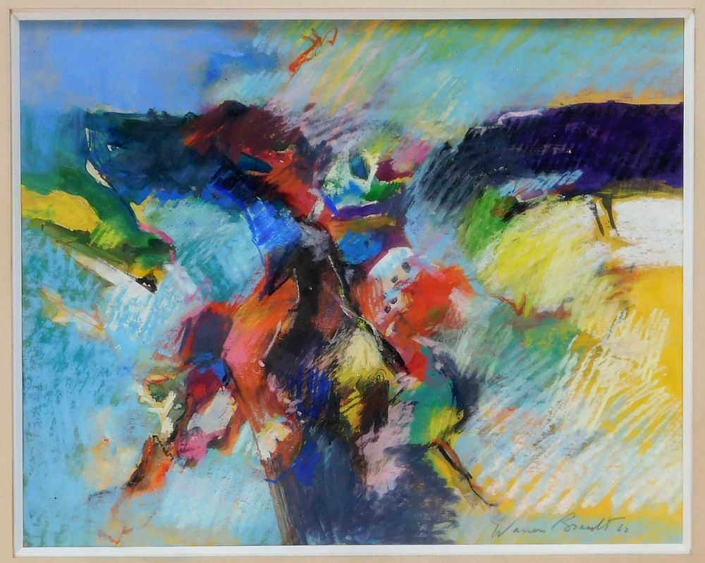 Appraisal: Warren Brandt Expressionist Mixed Media Painting Warren Brandt New York