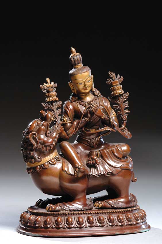 Appraisal: SINO-TIBETAN BRONZE GREEN TARA Ornately cast Sino-Tibetan bronze model of