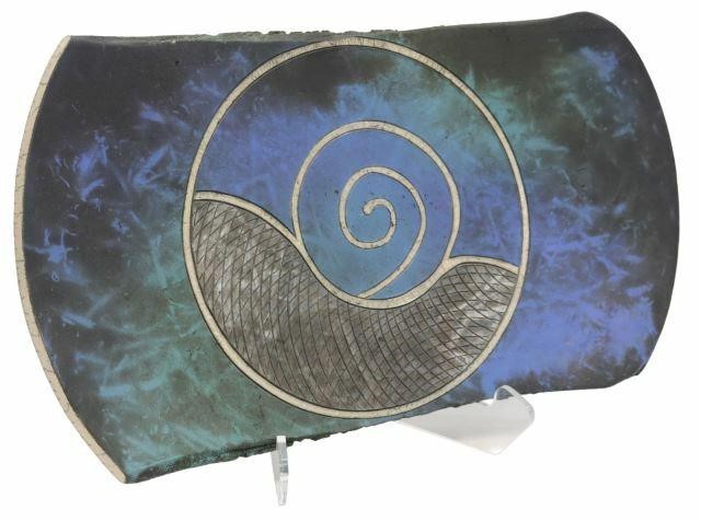 Appraisal: Southwest ceramic sculpture Nautilus signed in graphite at back Smith